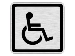 Dveřní štítek invalida stříbrný