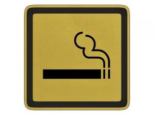 Piktogram kouření povoleno zlatý