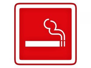 Piktogram kouření povoleno červený