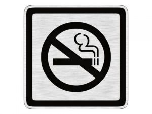 Piktogram zákaz kouření stříbrný
