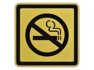 Piktogram zákaz kouření zlatý
