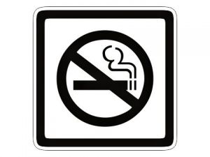 Piktogram zákaz kouření bílý
