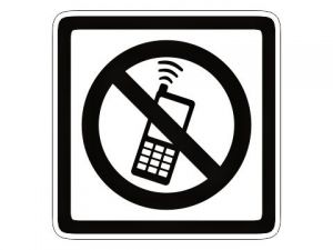 piktogram zákaz telefonování bílý