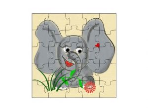 Dřevěné puzzle Slon