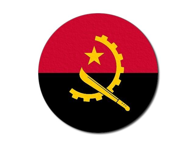 Tištěná angolská vlajka kulatá
