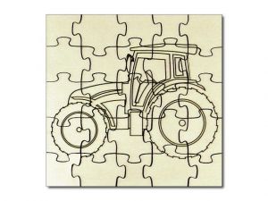 Dřevěné puzzle Traktor