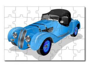puzzle s kresleným autem 35 dílků