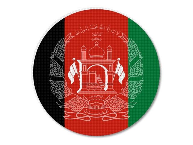 Tištěná afghánská vlajka kulatá