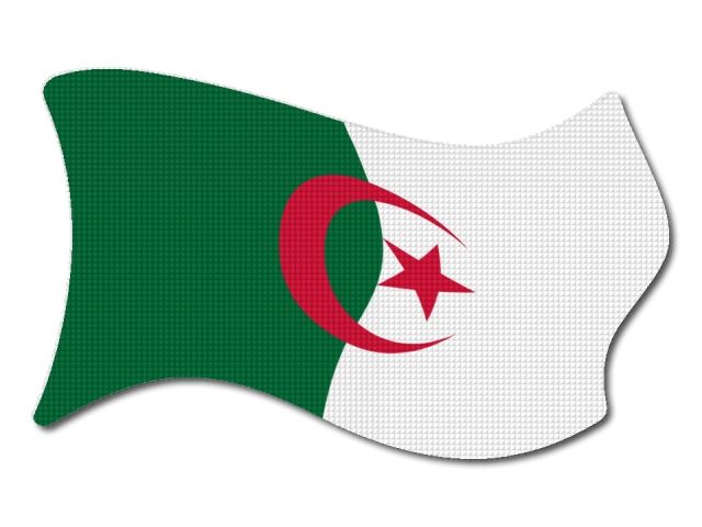 Alžírská vlajka vlající