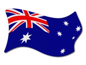  Australská vlajka vlající