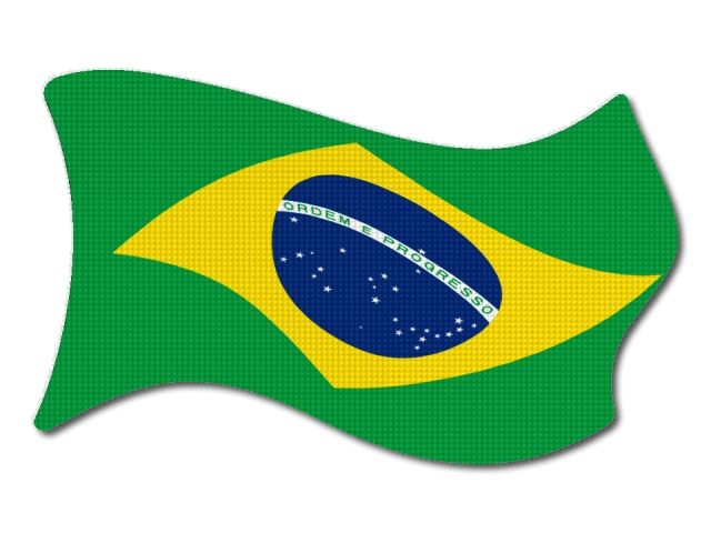 Brazilská vlajka vlající