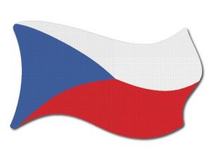 Česká vlajka vlající tisk