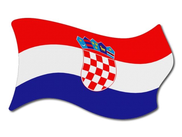 Chorvatská vlajka vlající