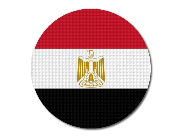 Egyptská vlajka kulatá tištěná
