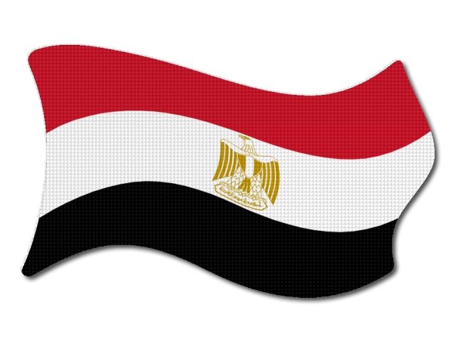 Egyptská vlajka vlající