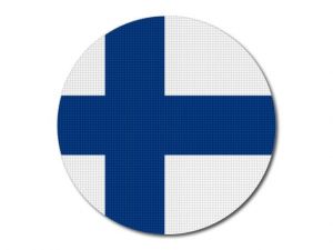 Tištěná finská vlajka kulatá