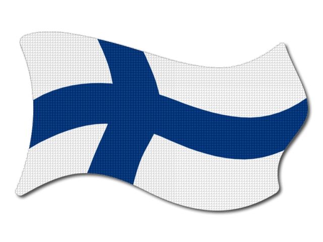 Finská vlajka vlající