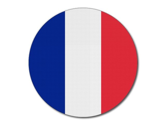Tištěná francouzská vlajka kulatá