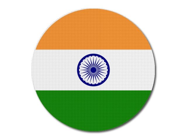  Indická vlajka kulatá tisk
