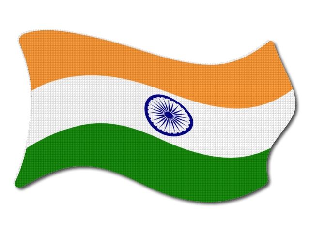  Indická vlajka vlající