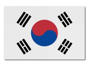 Tištěná jihokorejská vlajka