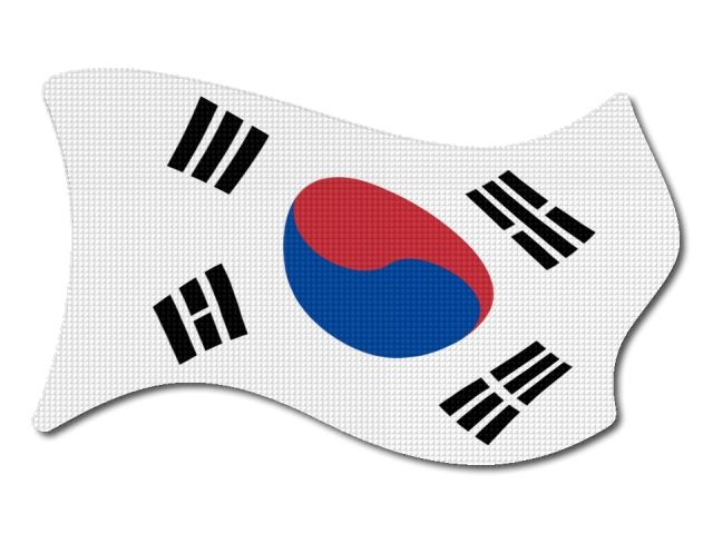  Korejská vlajka vlající