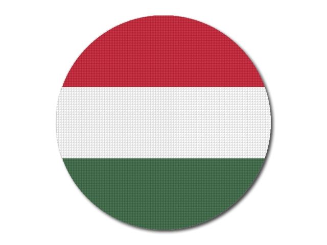 Tištěná maďarská vlajka kulatá