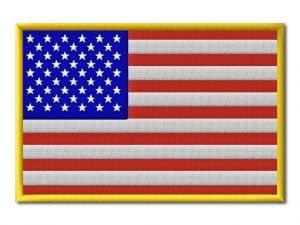 vlajka USA se žlutým lemem