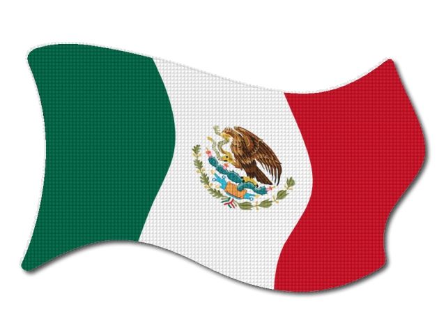 Mexická vlajka vlající