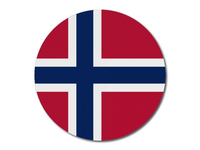 Norská vlajka kulatá tisk