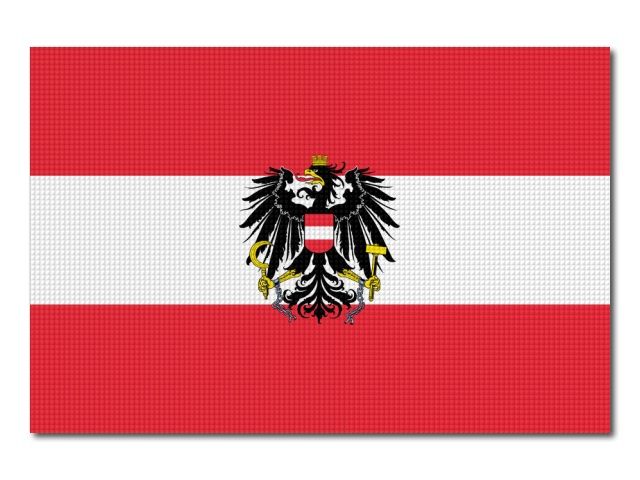 Tištěná rakouská státní vlajka