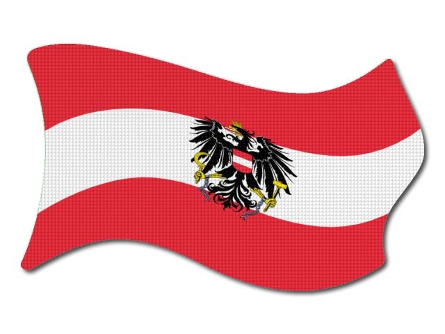 Rakouská vlajka vlající