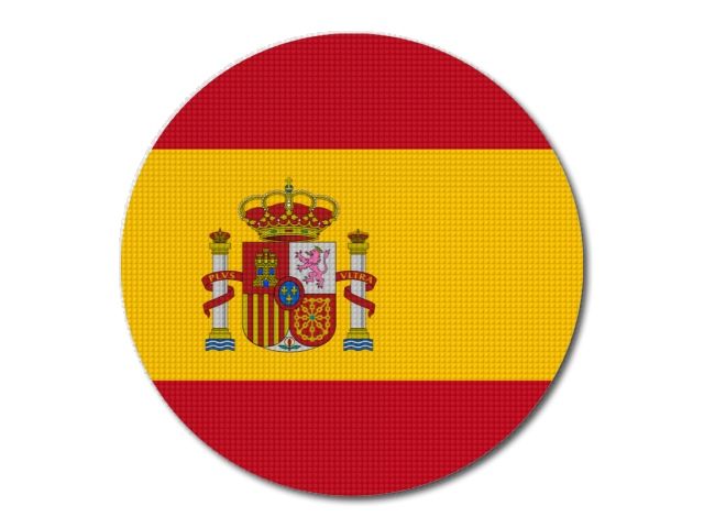 Tištěná Španělská vlajka kulatá