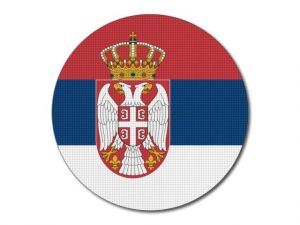 Tištěná srbská vlajka kulatá
