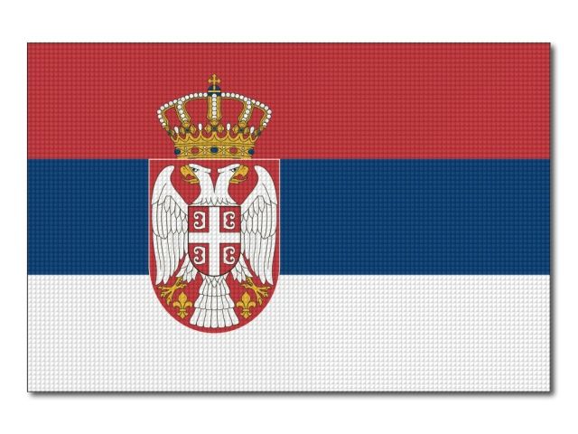 Tištěná srbská vlajka