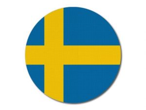 Tištěná švédská vlajka kulatá