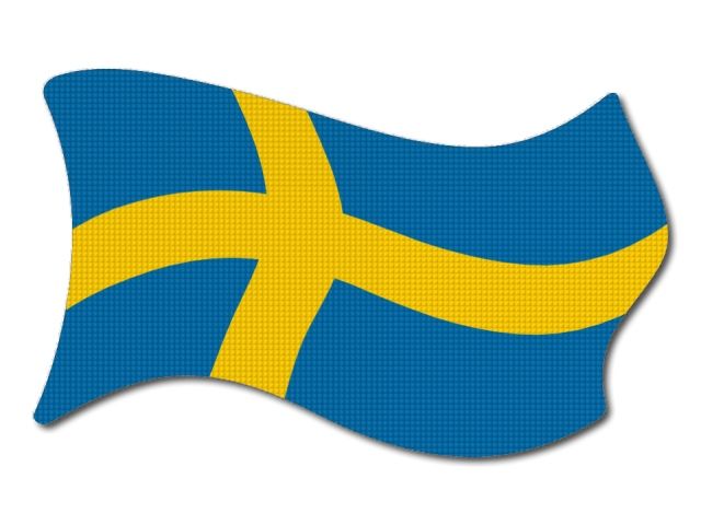 Švédská vlajka vlající