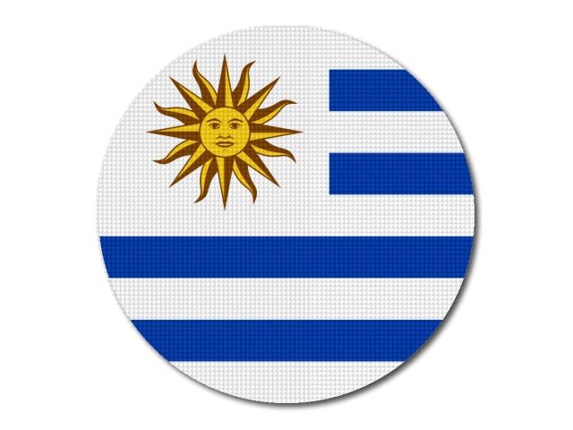 Uruguayská vlajka kulatá tisk
