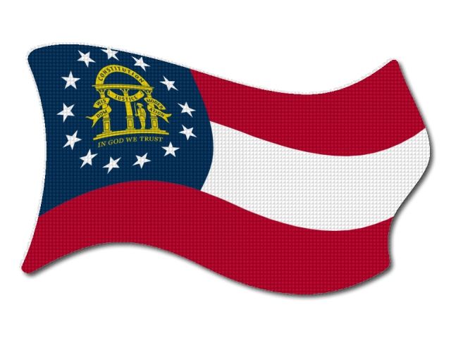 Vlajka Georgia vlající
