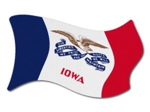 vlajka Iowa vlající
