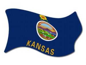 vlajka Kansas vlající