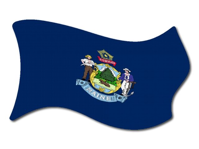 Vlajka Maine vlající