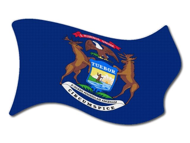 Vlajka Michigan vlající