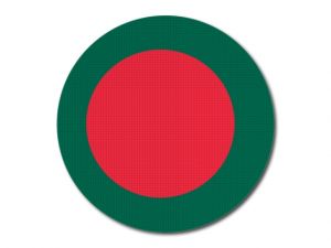 Tištěná bangladéšská vlajka kulatá