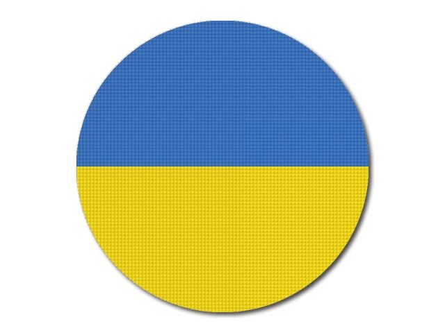 Ukrajinská vlajka kulatá tisk
