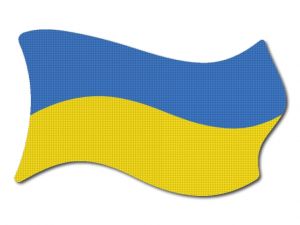 Ukrajinská vlajka vlající