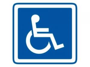 Dveřní štítek invalida modrý