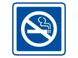 Piktogram zákaz kouření modrý