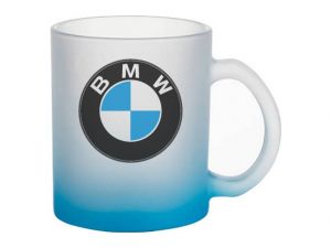 Skleněný hrnek sv. modrý BMW