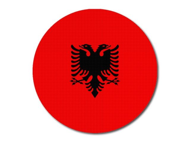 Tištěná albánská vlajka kulatá